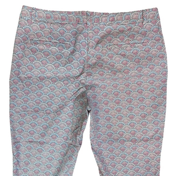 Talbots Cropped Pants Womens Trousers Pockets Stretch Pattern Casual Pink 12 - Picture 5 of 9